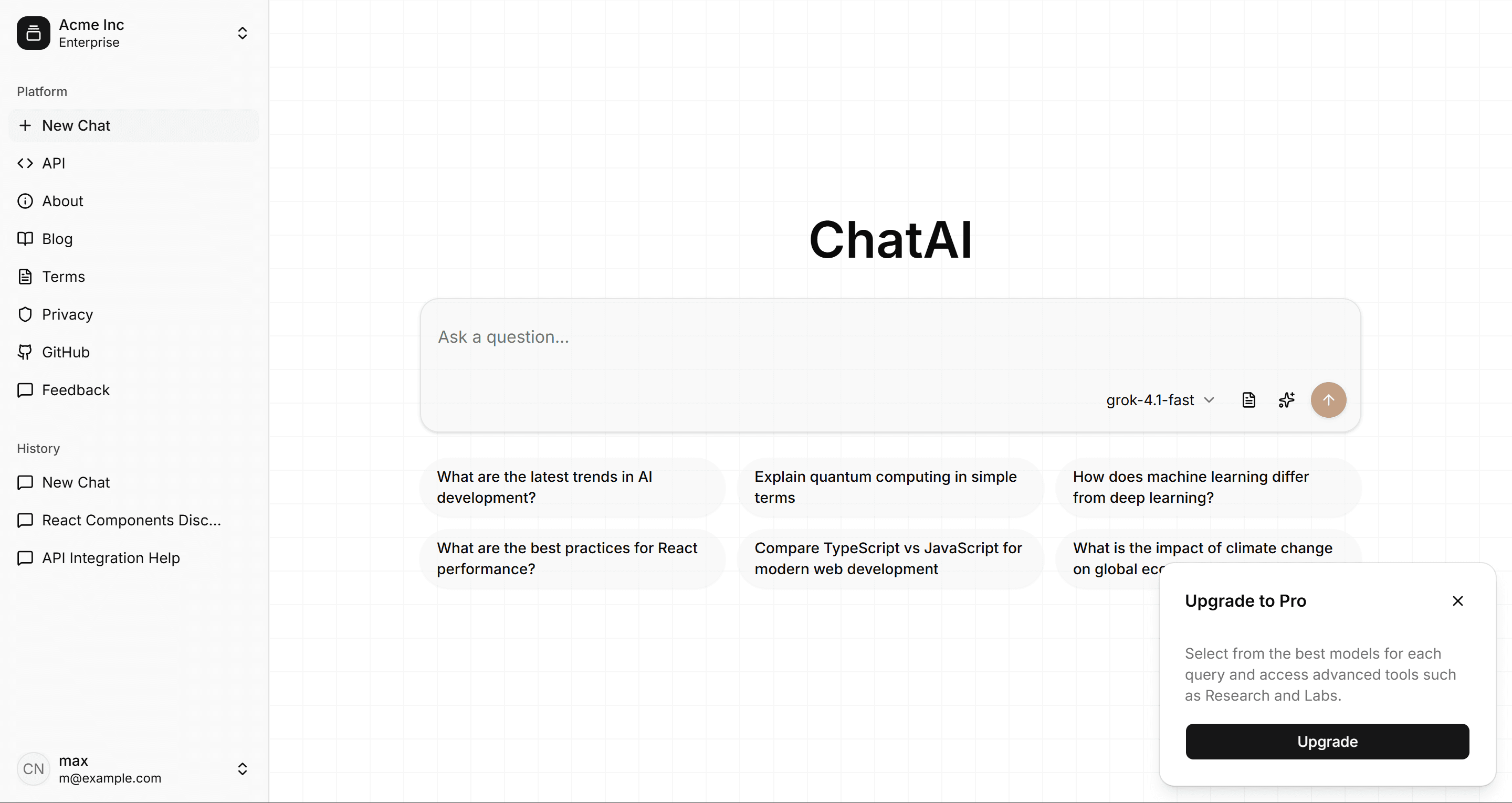 AI Chat screenshot