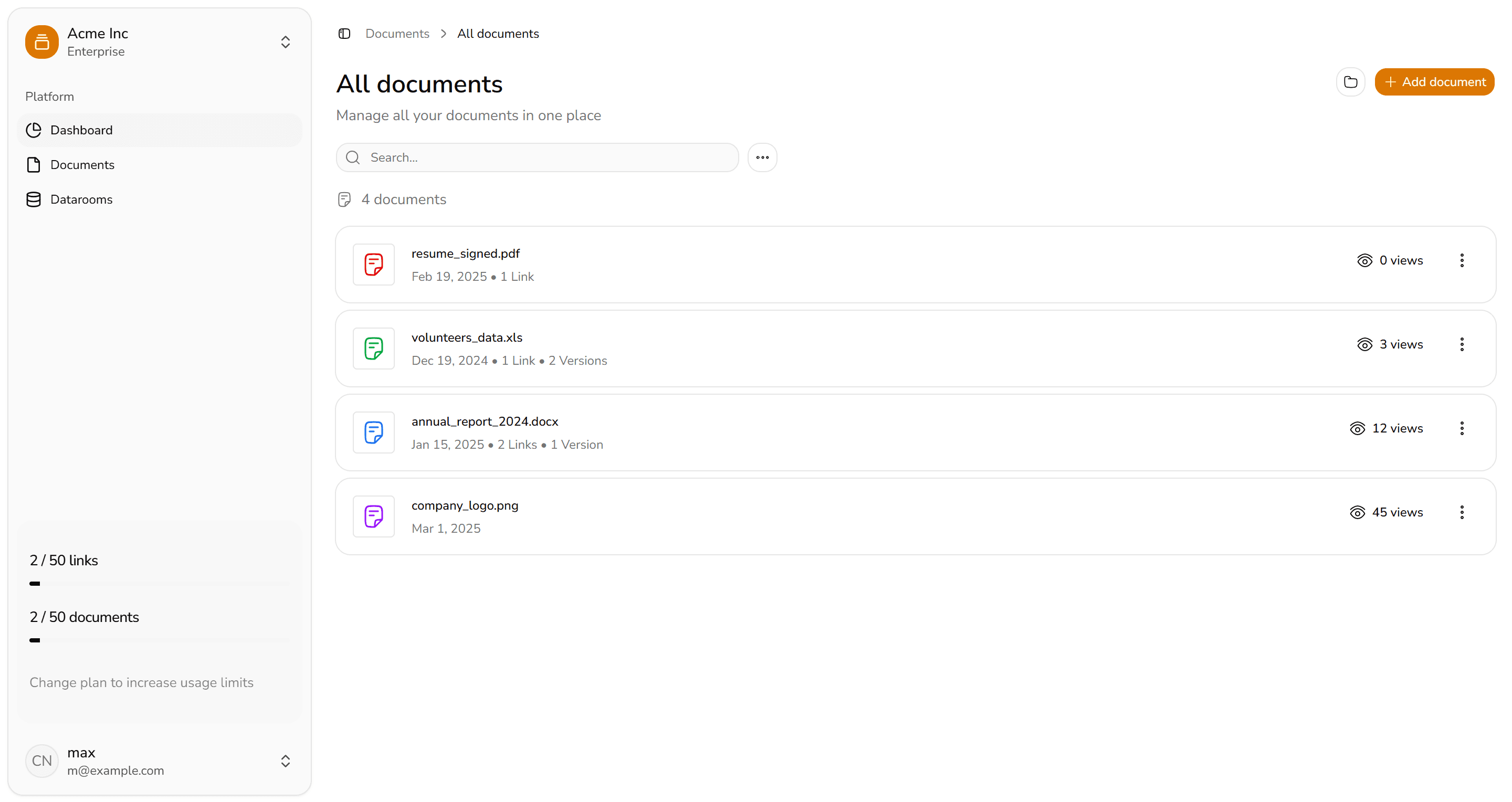 Document Management screenshot